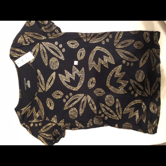 NEW Blue&gold Ann Taylor Factory T-shirt. - Picture 3 of 3